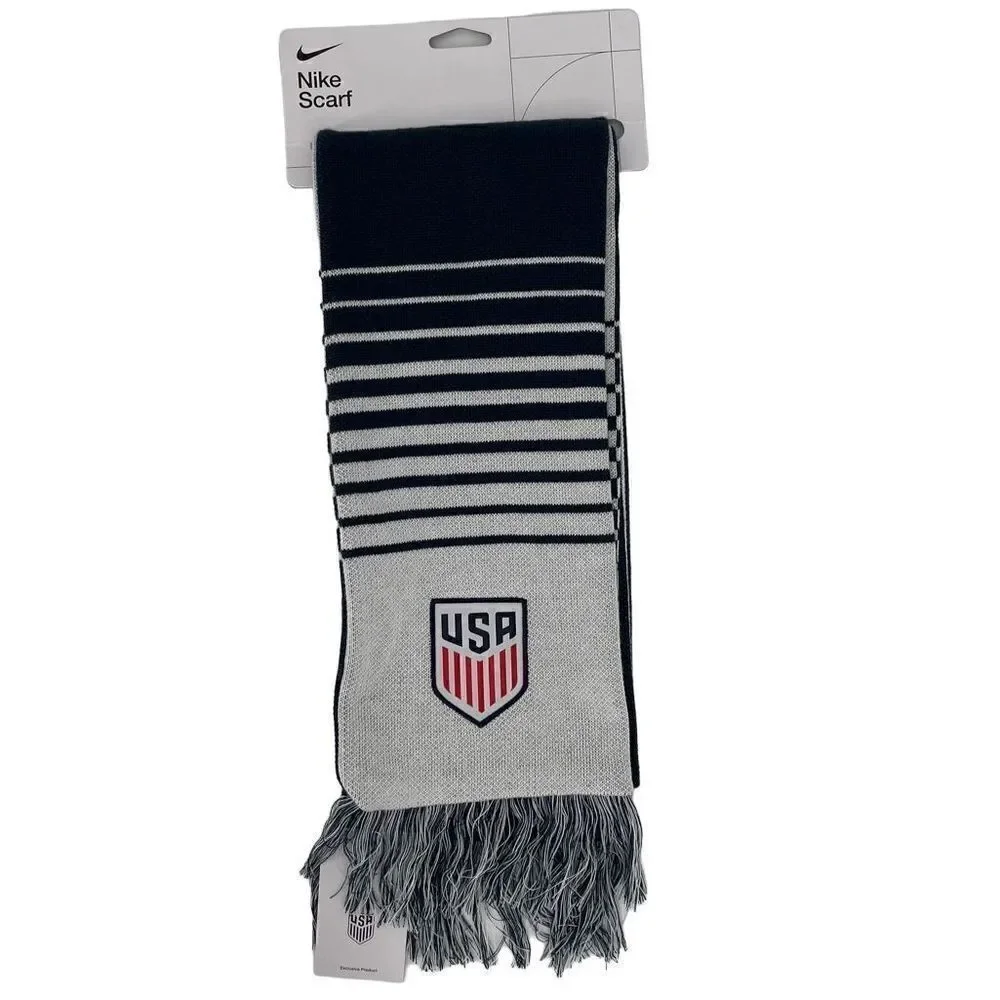 Nike USA Local Verbiage Scarf USMS‎ Knit Fringe Blue White Unisex One Size